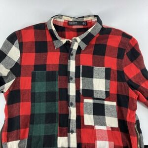 Unique Hudson Outwear Patchwork Flannel Tricia Utility Shirt Dress Medium Womens